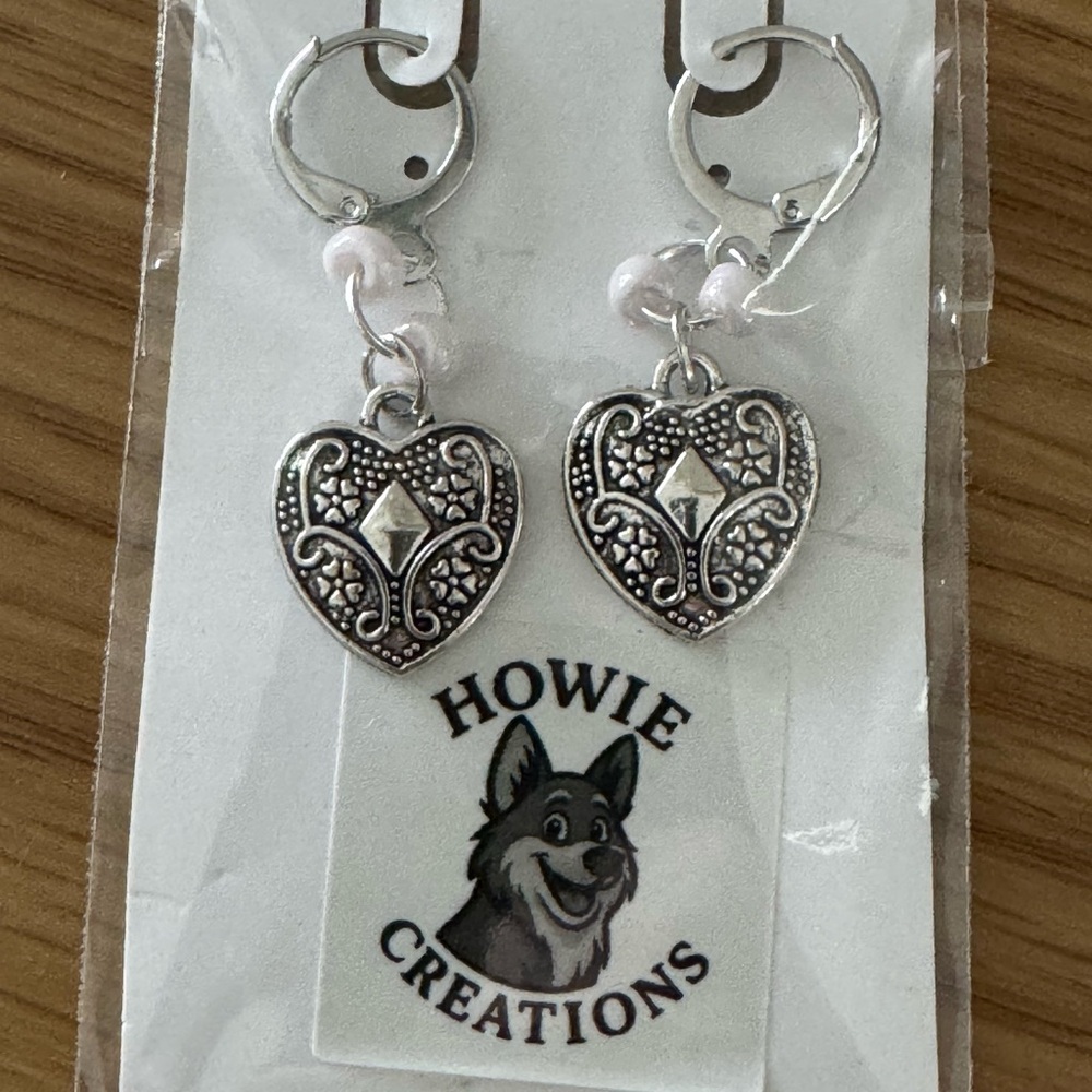 Howie Creations Silver Heart Earrings - NWOT